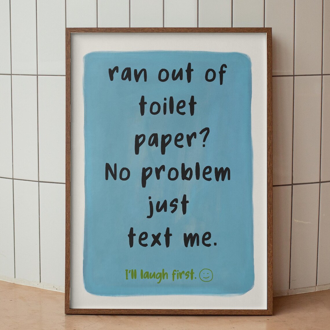 Blue Bathroom Wall Decor Humorous Posters Funny Print Cute Poster Trendy Typography Dopamine Pink Art