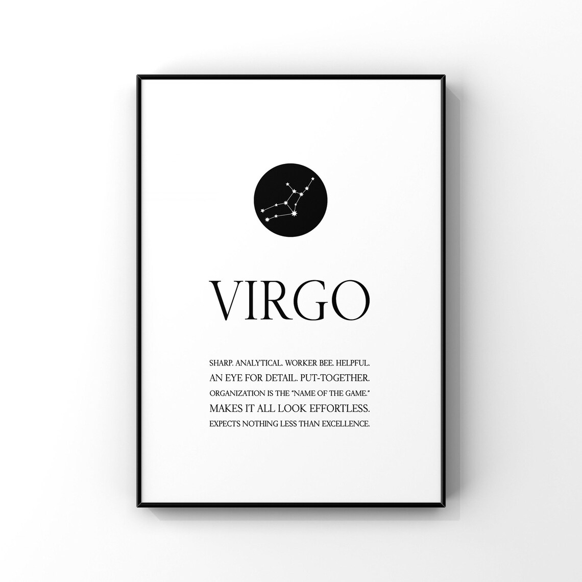 Virgo Zodiac Constellation Art Print, Astrology