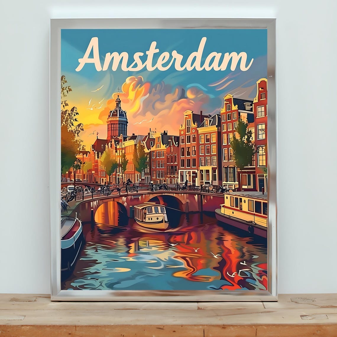 Amsterdam Vintage Travel Poster