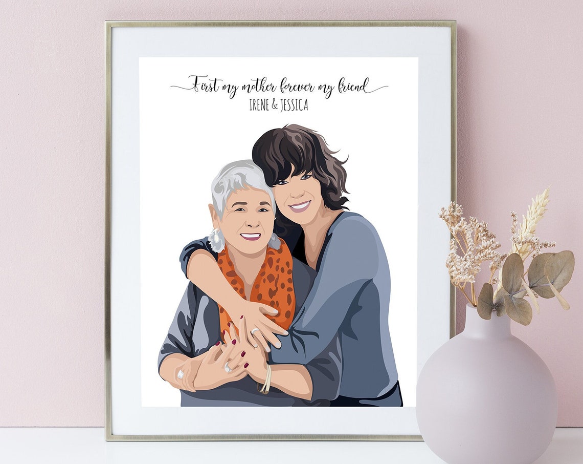 First My Mother Forever My Friend Personalized Custom Portrait Poster