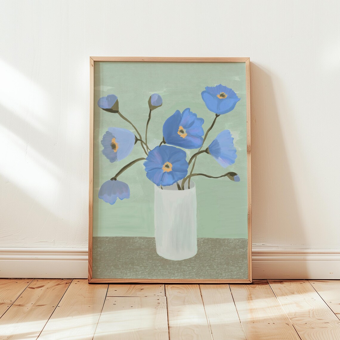 Flower Vase Art Print, Scandi Floral Decor