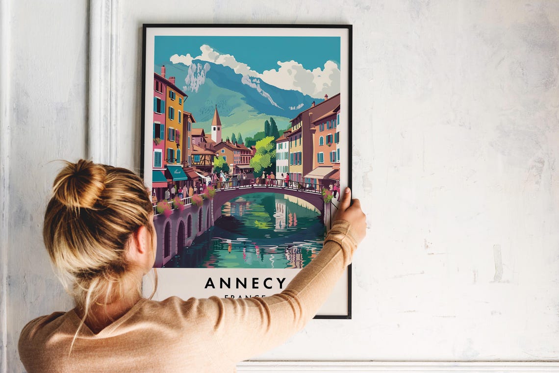 Annecy Travel Print Wall Art Annecy Annecy Poster France Travel Print Travel Lovers Home Decor Wall Art City Travel Poster Gifts Print - Image 2