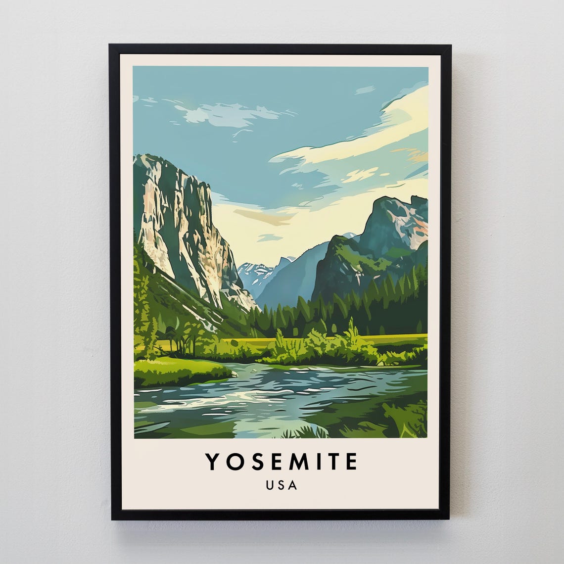 Yosemite National Park Travel Print Wall Art Yosemite Yosemite Print Yosemite Poster Yosemite Gift Art Yosemite Travel Print Usa