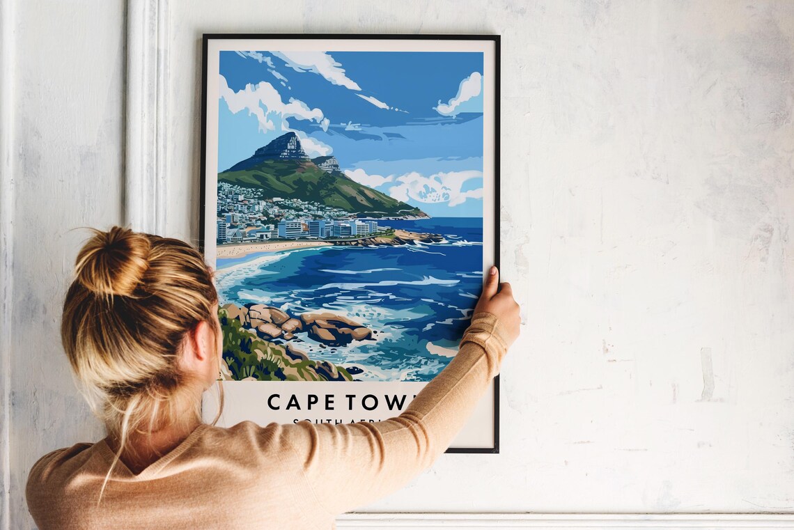 Cape Town South Africa Lions Head Seaside Coastline Travel Poster - Image 2
