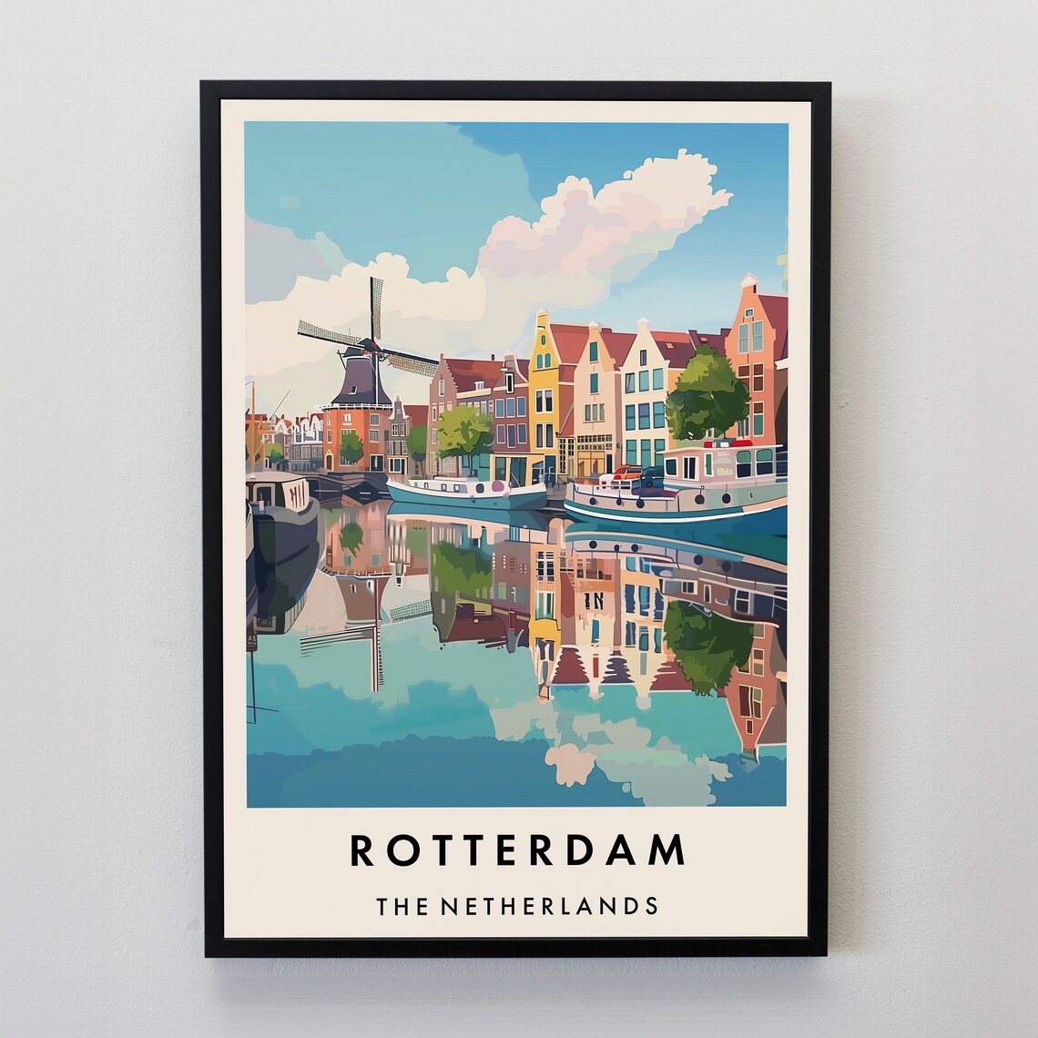Rotterdam Travel Poster, Netherlands Travel Art