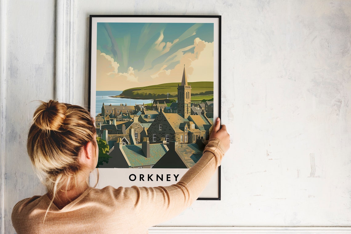 Orkney Islands Travel Poster Retro Travel Poster Minimalist Travel Poster Travel Gift City Poster Wall Art Wall Poster - Image 2