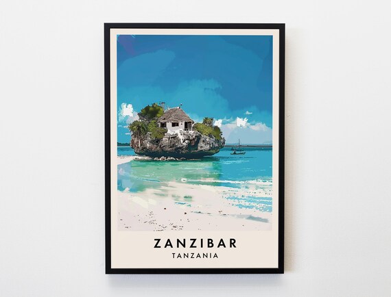 Zanzibar Travel Print Wall Art Zanzibar Zanzibar Poster Africa Travel Print Travel Lovers Home Decor Wall Art City Travel Poster Gifts