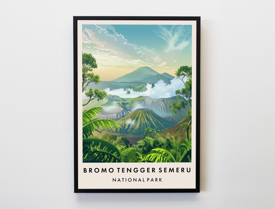 Bromo Tengger Semeru National Park Indonesia Volcano Sunrise Poster