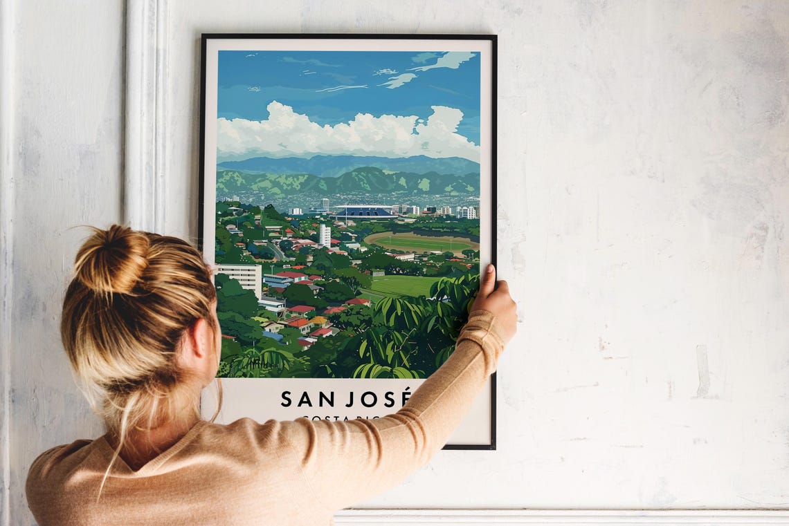 San Jose Travel Print Wall Art San Jose Costa Rica Gift Costa Rica Poster Central America Travel Print Travel Lovers Gift Wall Art - Image 2