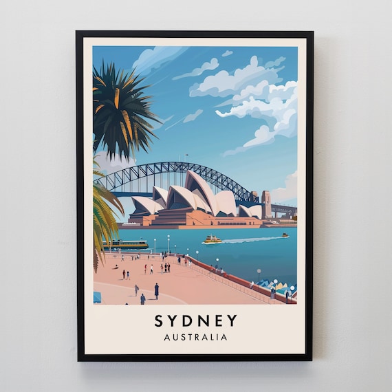 Sydney Travel Poster, Australia Wall Art
