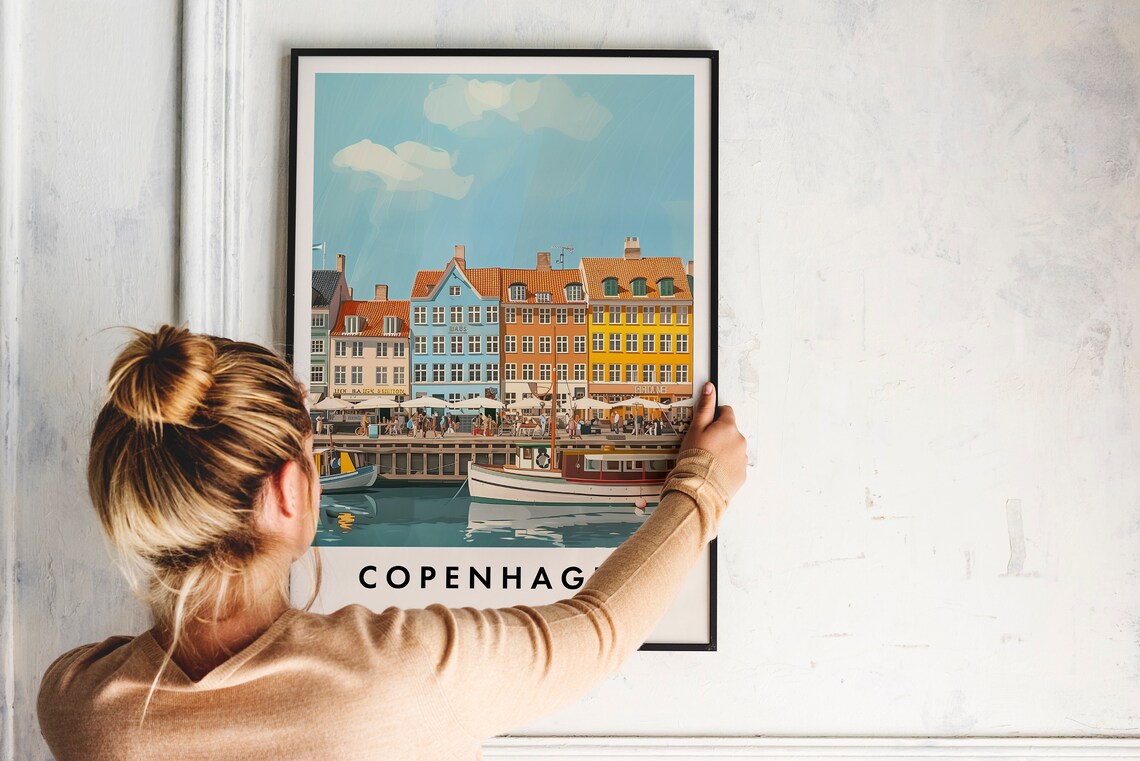 Copenhagen Travel Poster, Europe Wall Art Print - Image 2