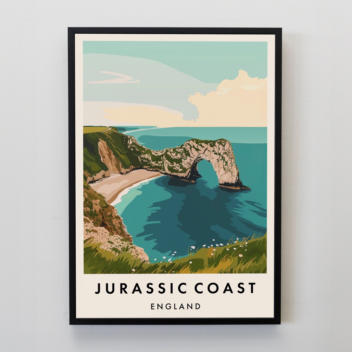 Jurassic Coast England Durdle Door Arch Coastal Travel Poster