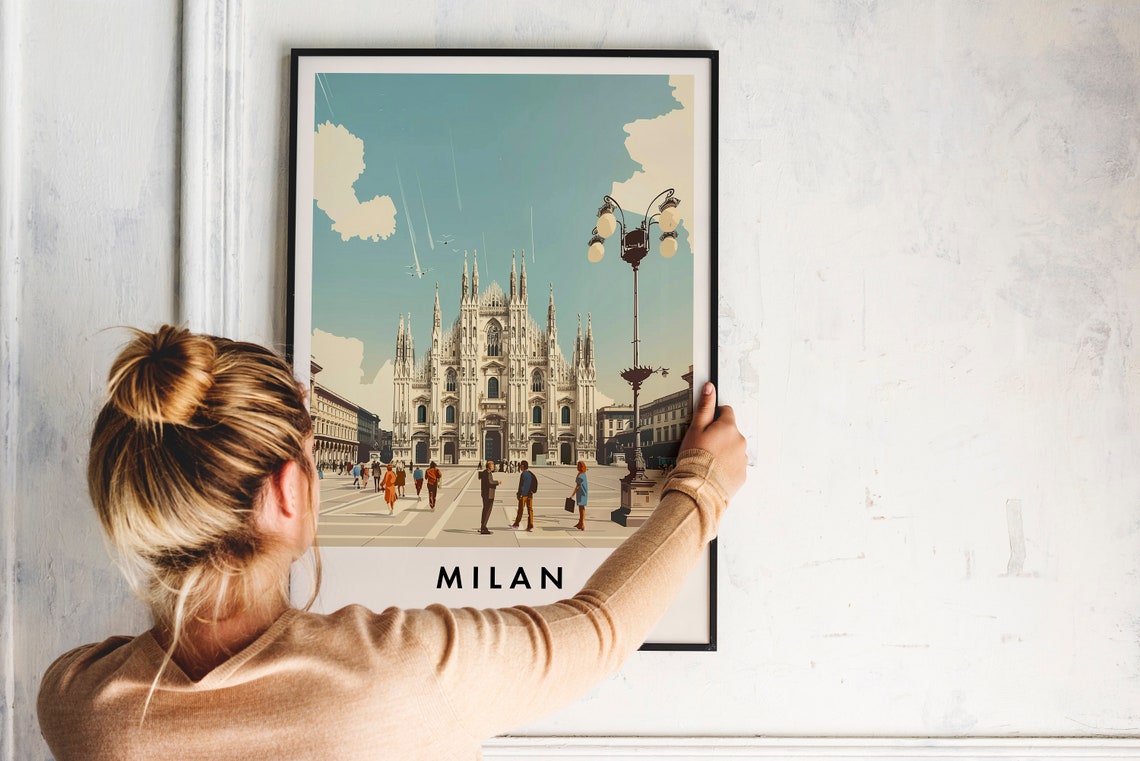 Milan Travel Print Wall Art Milan Milan Print Milan Travel Poster Milan Gift Art Milan Travel Art Travel Gift - Image 2