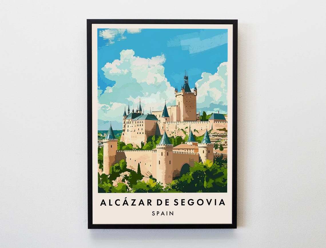 Alczar Of Segovia Travel Print Wall Art Alczar Of Segovia Poster Spain Travel Print Travel Lovers Home Decor Wall Art City Travel Print