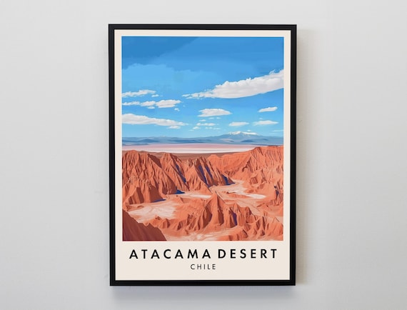 Atacama Desert Travel Poster, Chile South America