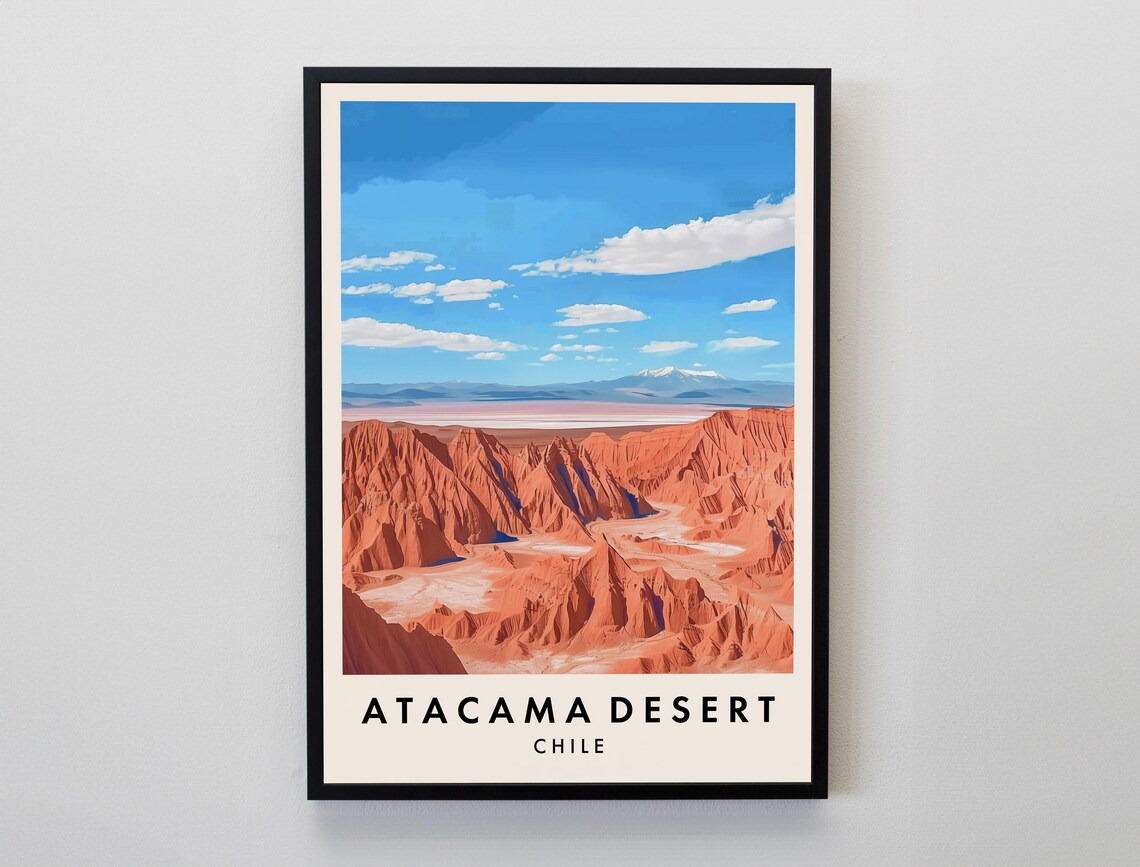Atacama Desert Travel Poster, Chile South America