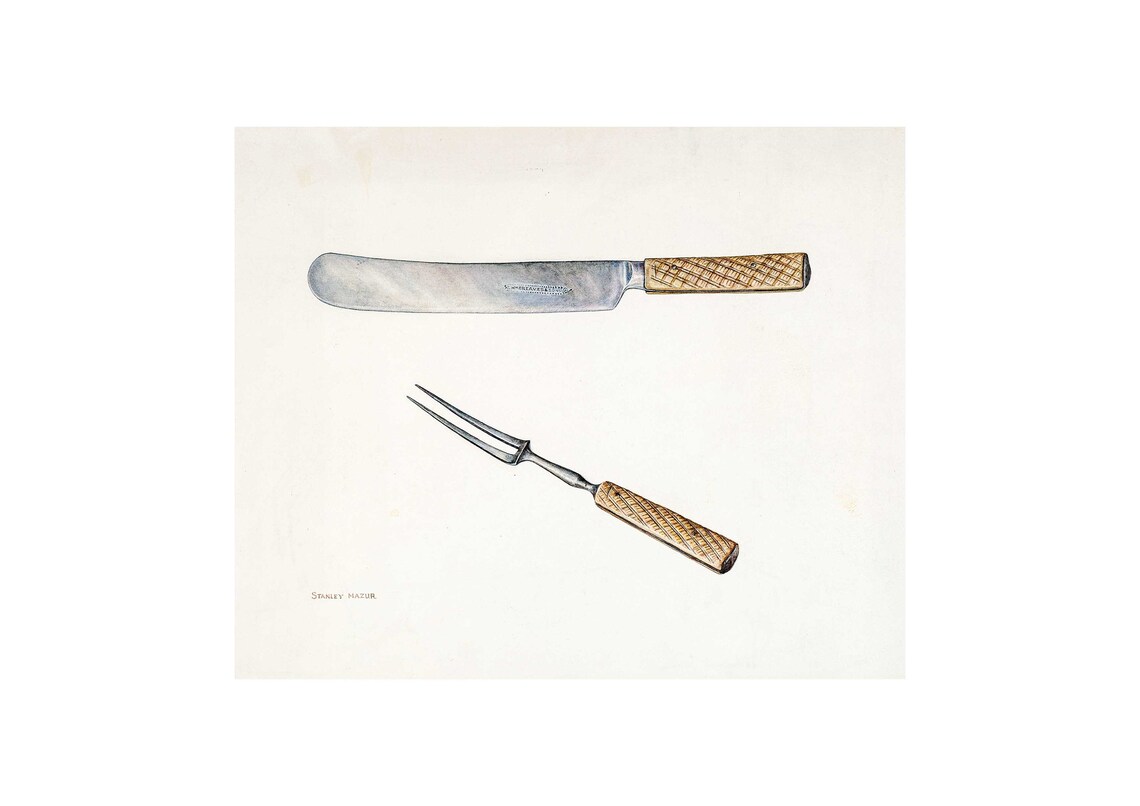 Knife And Fork By Stanley Mazur Art Print