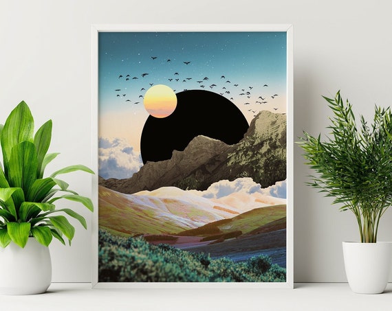 New Horizon 2 Planets Collage Art Print