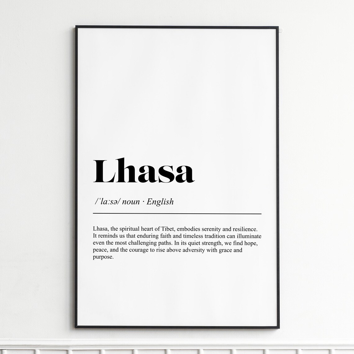 Lhasa Spiritual Heart Of Tibet Definition Typography Serif Poster