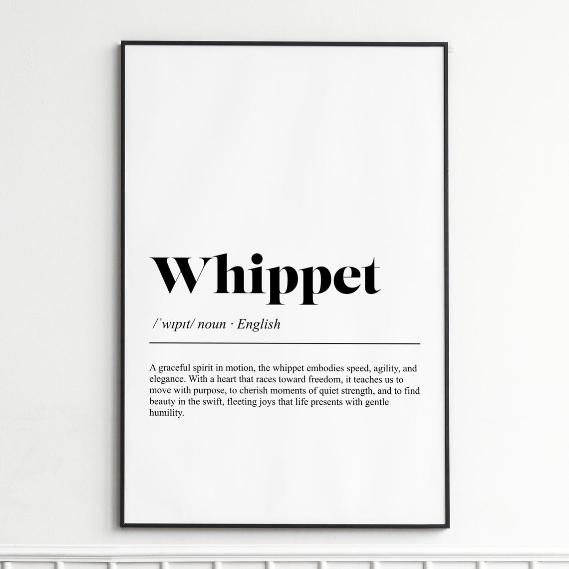 Whippet Graceful Elegant Sighthound Speed Dog Definition Poster