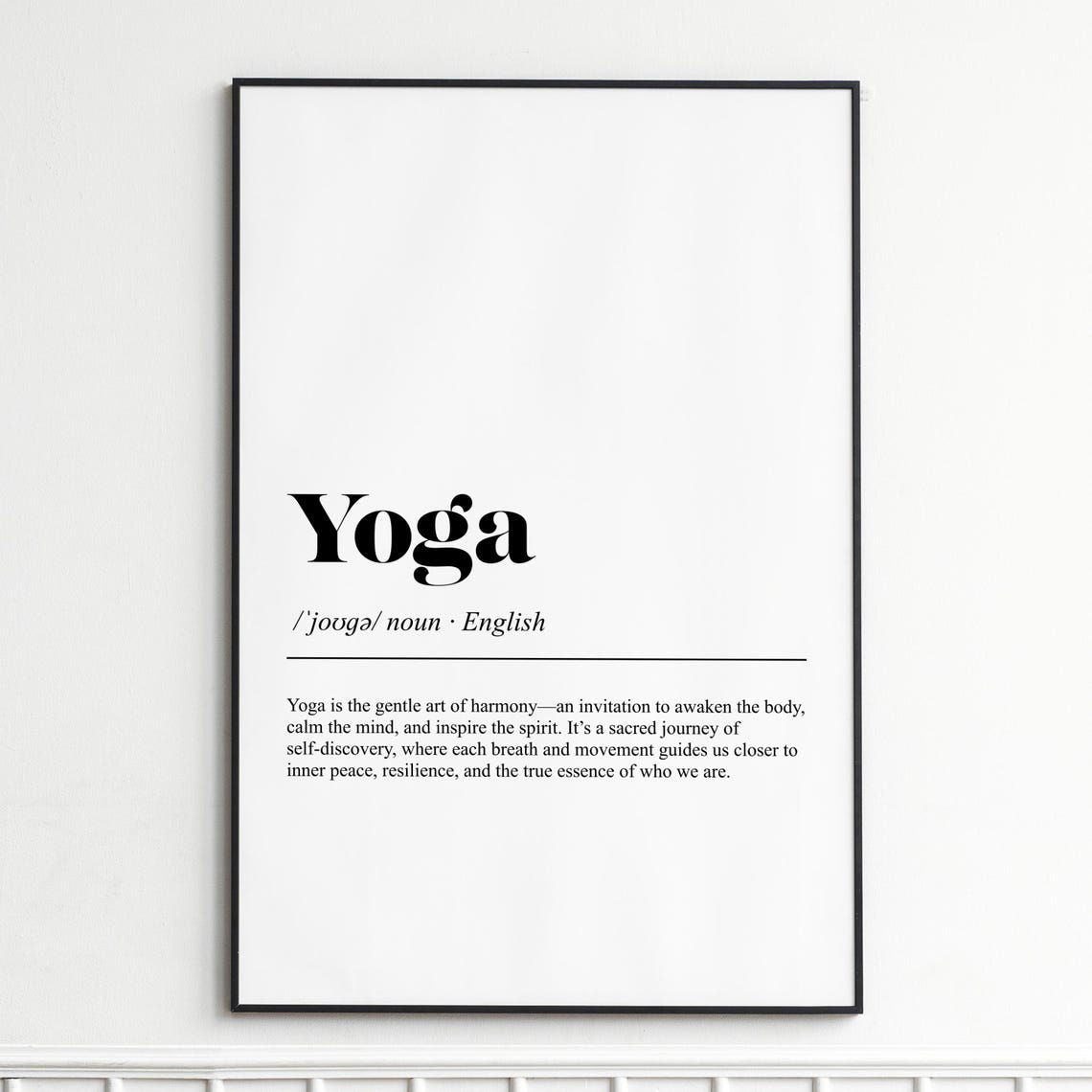 Yoga Inner Peace Harmony Definition Typography Mindfulness Poster
