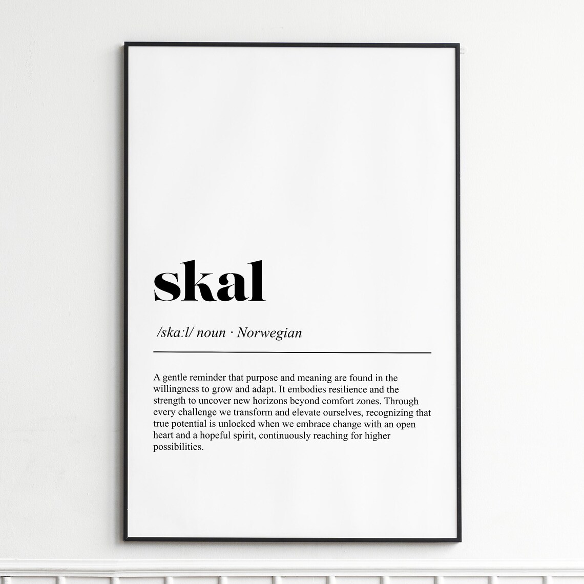 Skal Norwegian Bar Toast Definition Minimalist Typography Poster