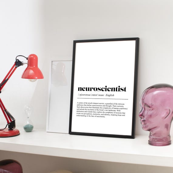 Neuroscientist Definition Print Inspirational Dictionary Wall Art Modern Typography Poster Home Decor
