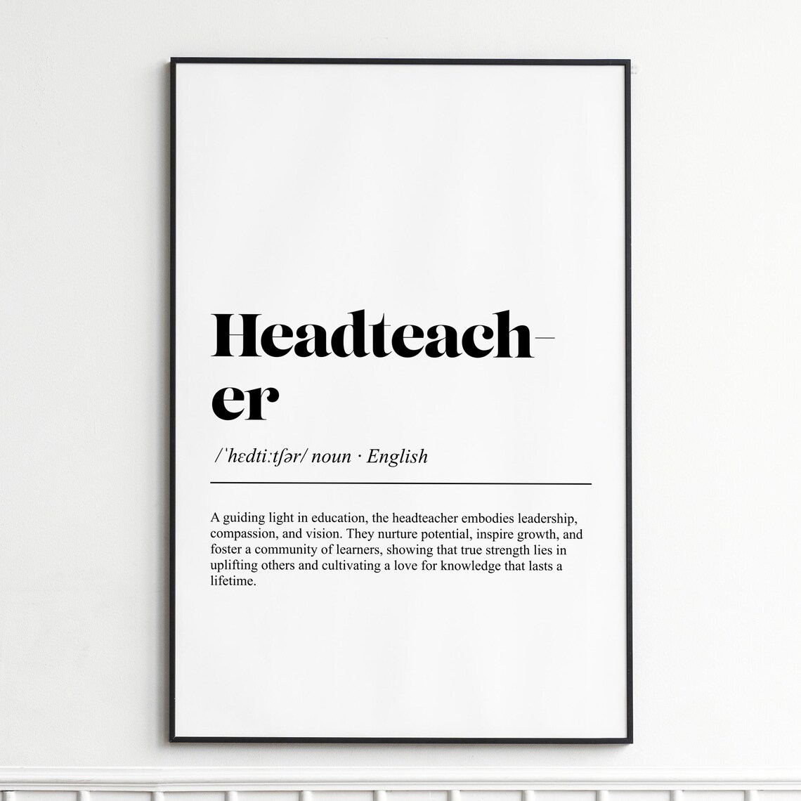 Headteacher Teacher Gift Definition Typography Black Serif Poster