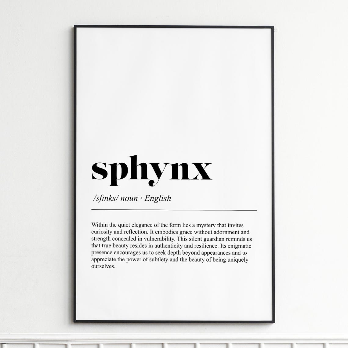 Sphynx Definition Poster Dictionary Typography Cat Breed Wall Decor