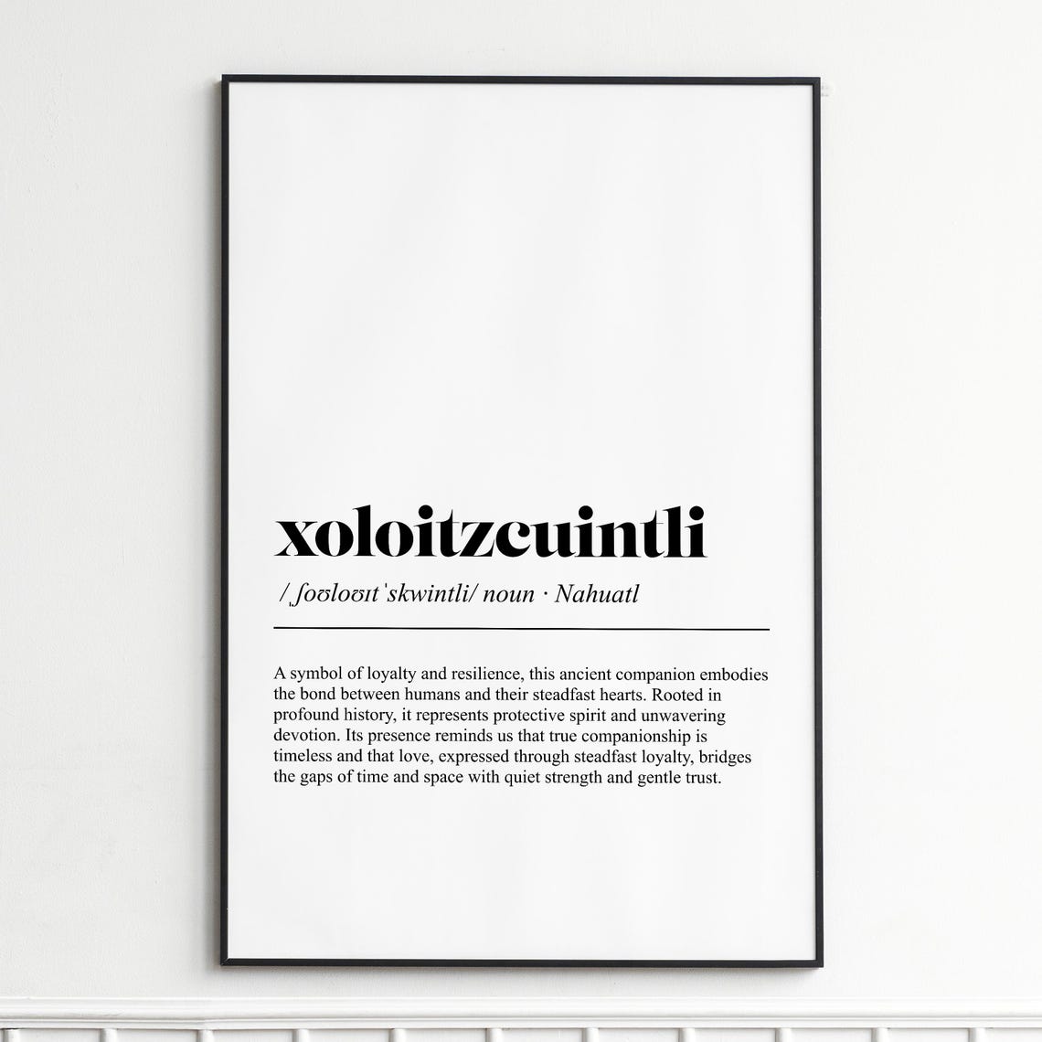 Xoloitzcuintli Definition Ancient Dog Breed Typography Poster