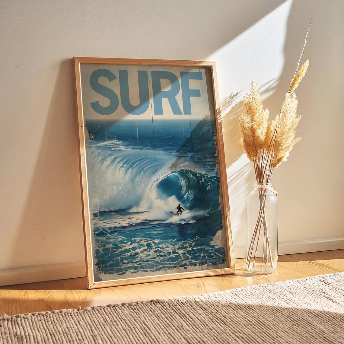 Surf Art Print, Retro Coastal Decor