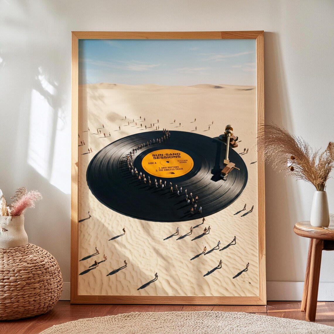 Giant Vinyl Record Desert Surreal Sun Sand Sessions Music Wall Art