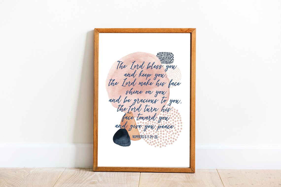 Aarons Blessing Watercolor Blessing Art Print - Image 3