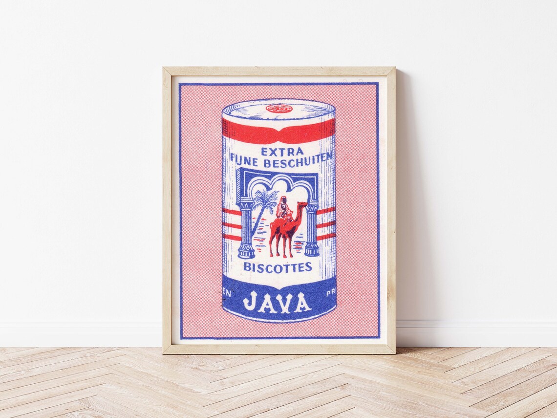 Vintage Java Biscottes Advertising Poster, Mid-Century - Image 2