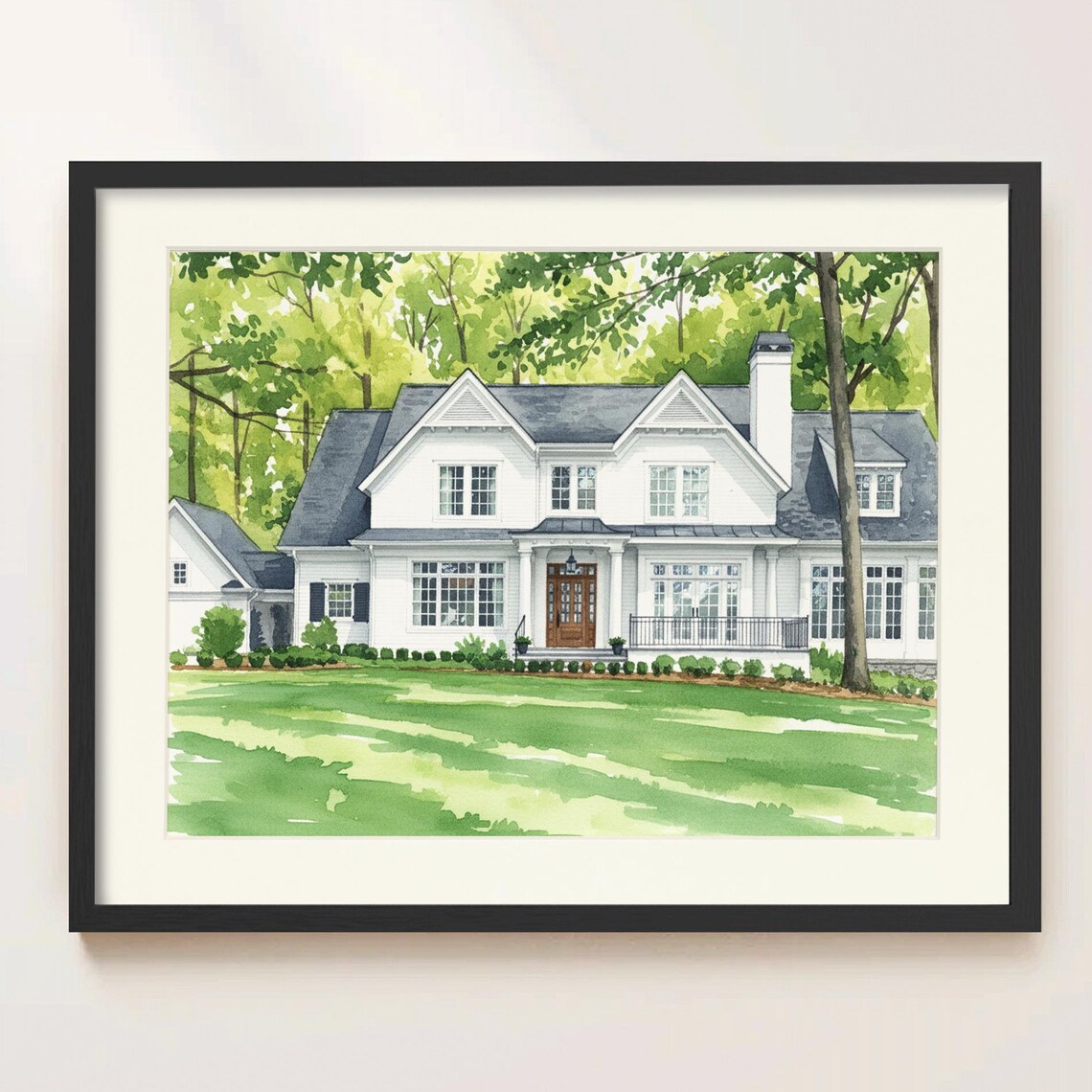 Custom Handpainted House Watercolor Home Art Print