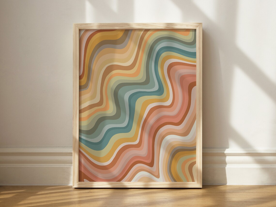 Desert Marble Retro Wall Art, Boho Western Decor