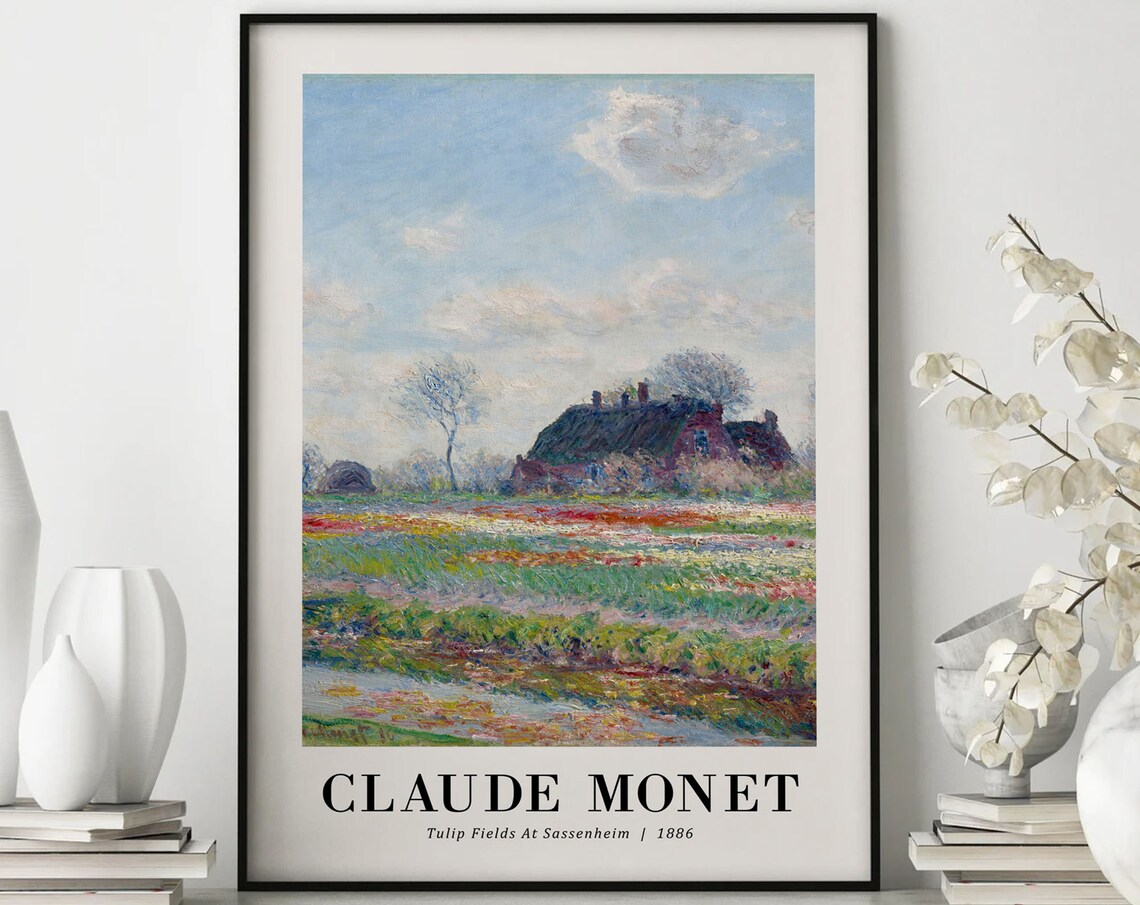 Claude Monet Tulip Fields At Sassenheim 1886 Colorful Impressionist Art Poster