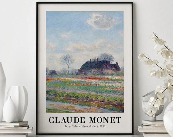 Claude Monet Tulip Fields At Sassenheim 1886 Colorful Impressionist Art Poster