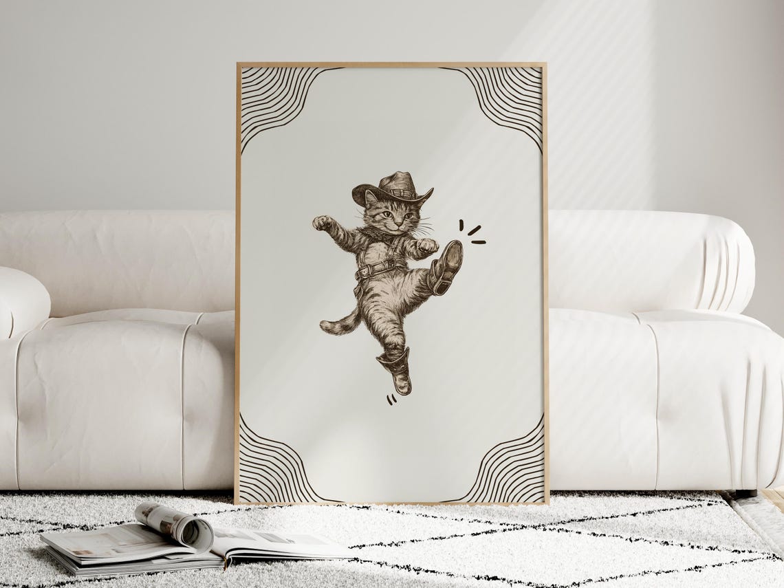Cowboy Cat, Funny Cat Poster Print - Image 4