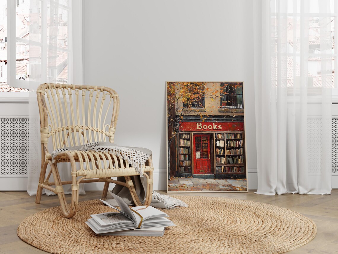 Book Store Vintage New York Bookshop Art Poster - Image 3