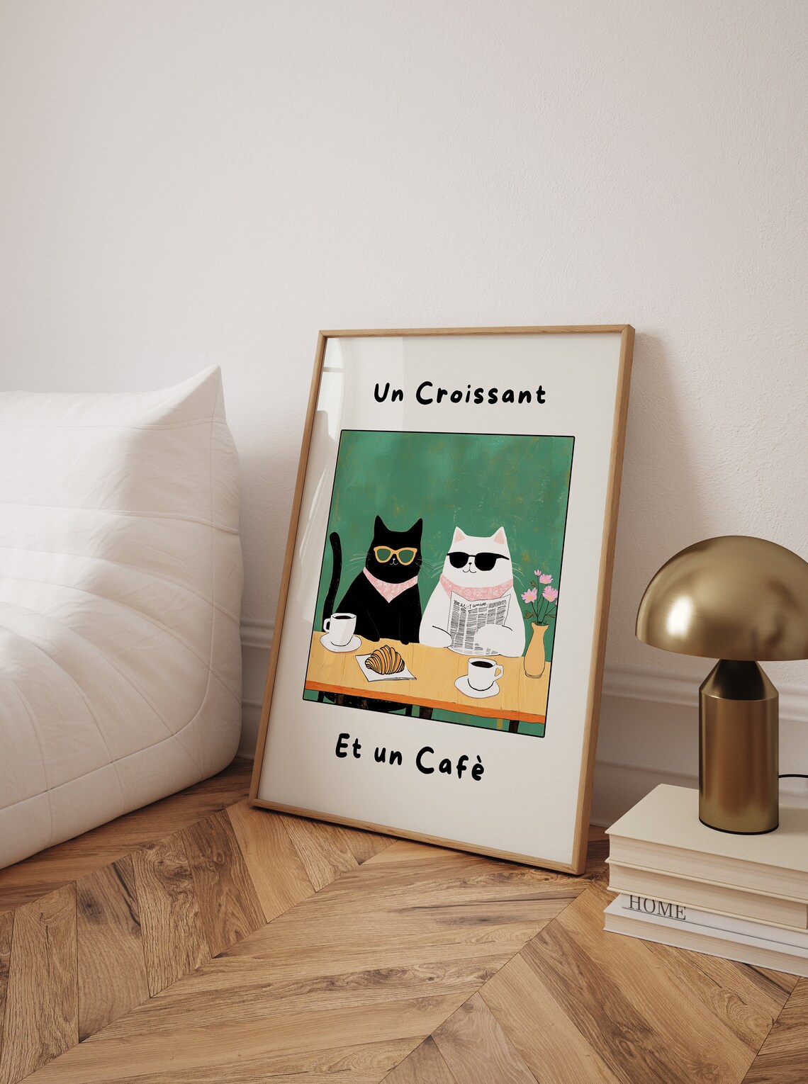 French Cafe Croissant Cat Print, Kitchen Decor - Image 6
