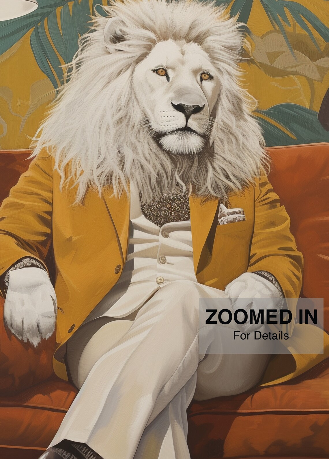 White Lion, Mid Century Modern Living Room Poster - Image 5