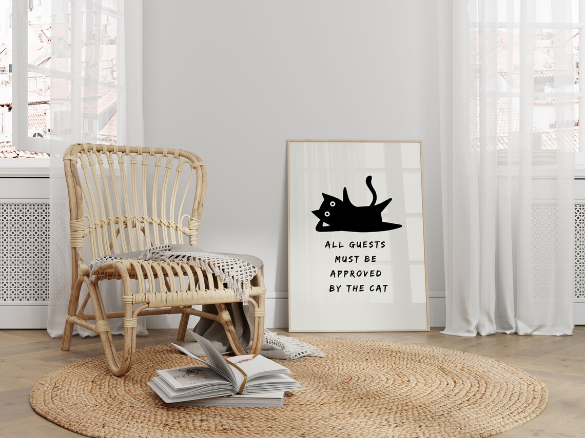 Guests Must Be Approved By Cat, Funny Cat Poster - Image 3