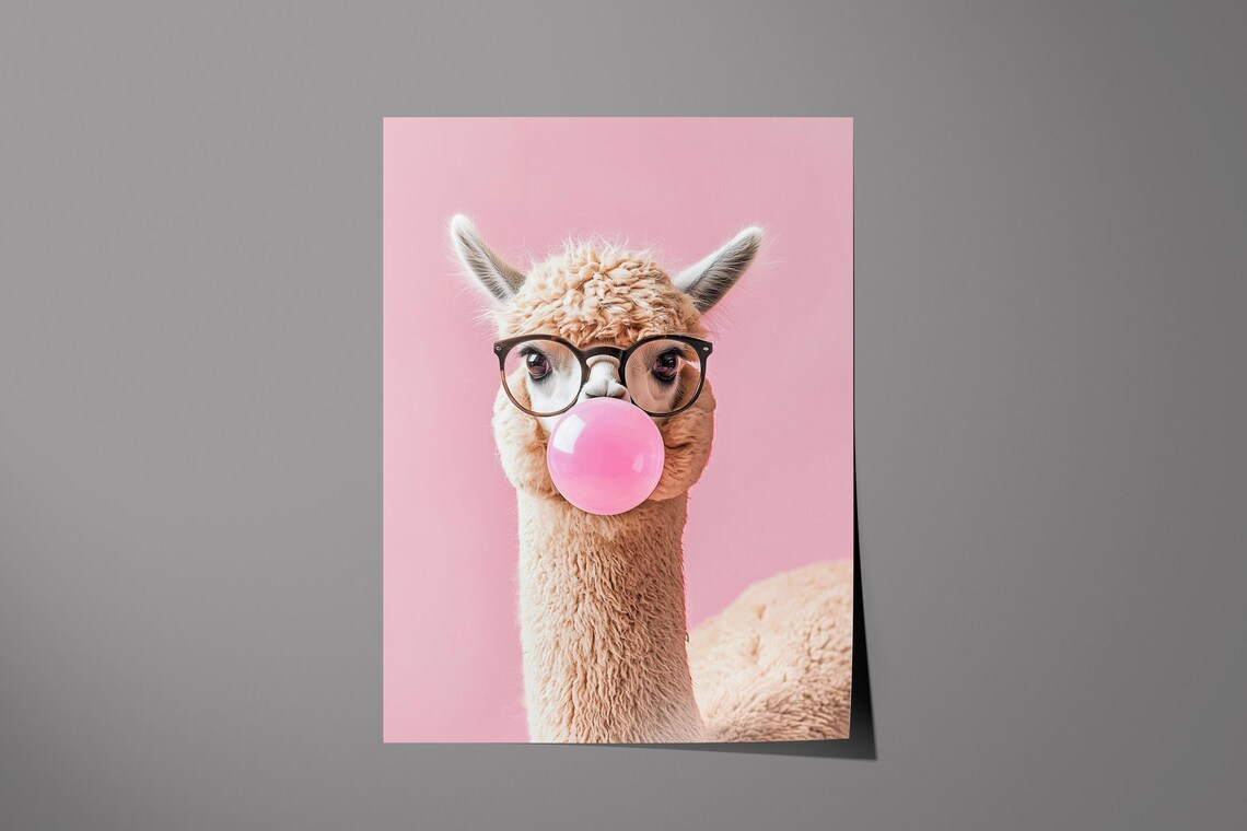 Llama Wall Art Poster, Funny Alpaca Print - Image 6
