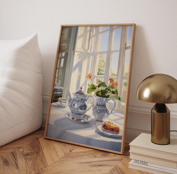 Vintage Teapot Floral Kitchen Wall Decor