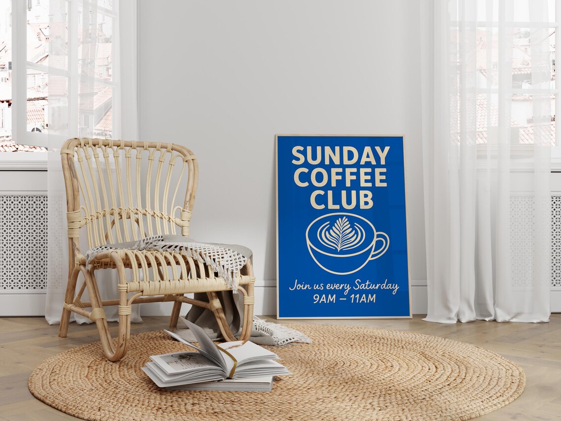 Sunday Coffee Club, Minimalist Coffee Poster - Image 4