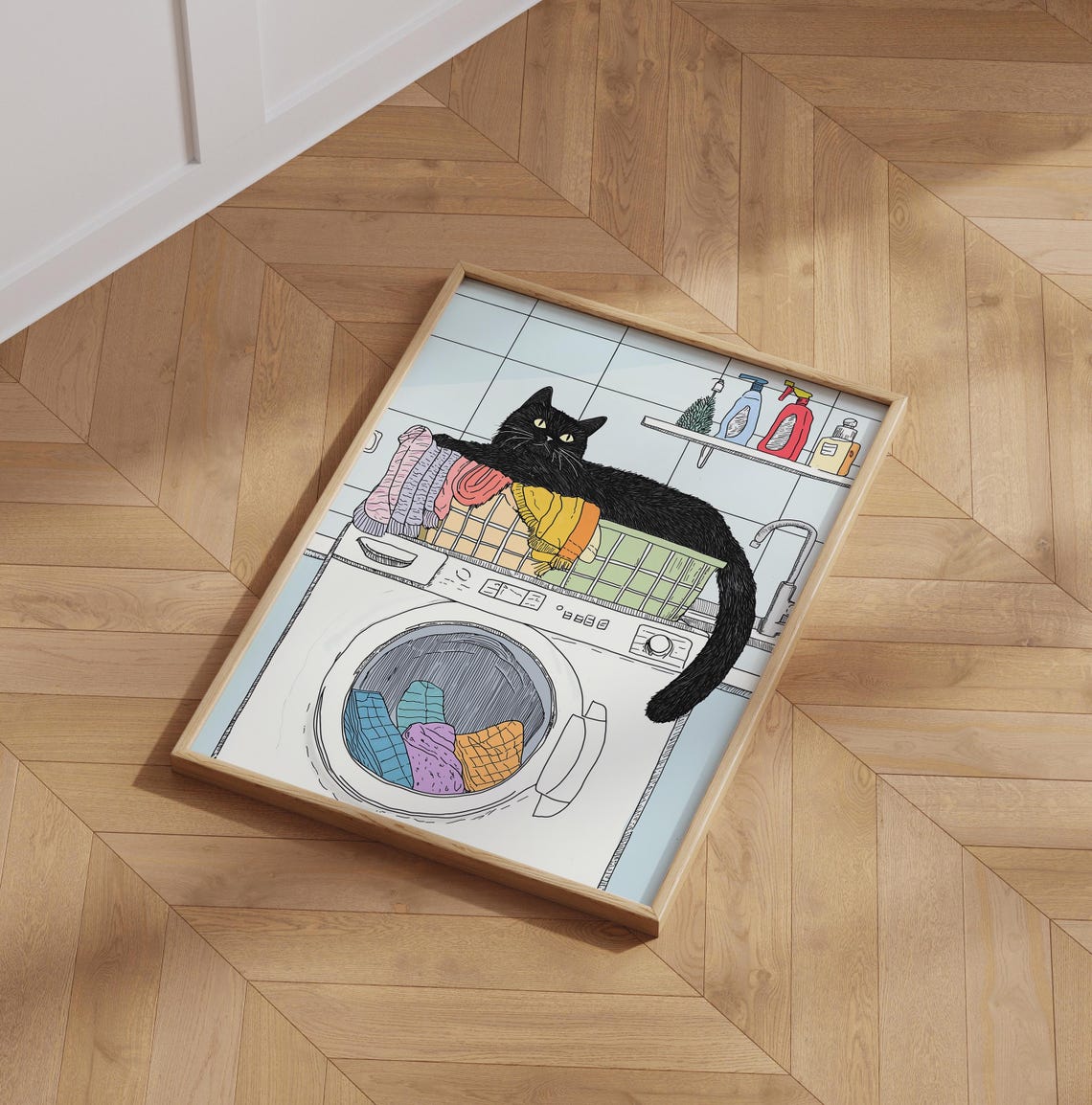 Black Cat Retro Travel Poster - Image 2