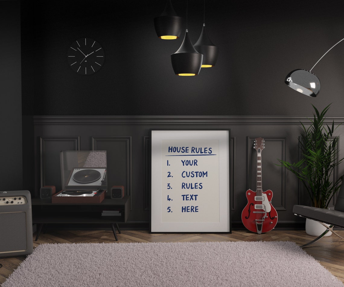 Home Rules Customizable Poster, Handwritten Art Print - Image 3