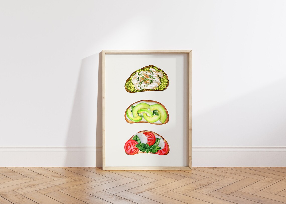 Avocado Toast, Minimalist Kitchen Art Print - Image 6