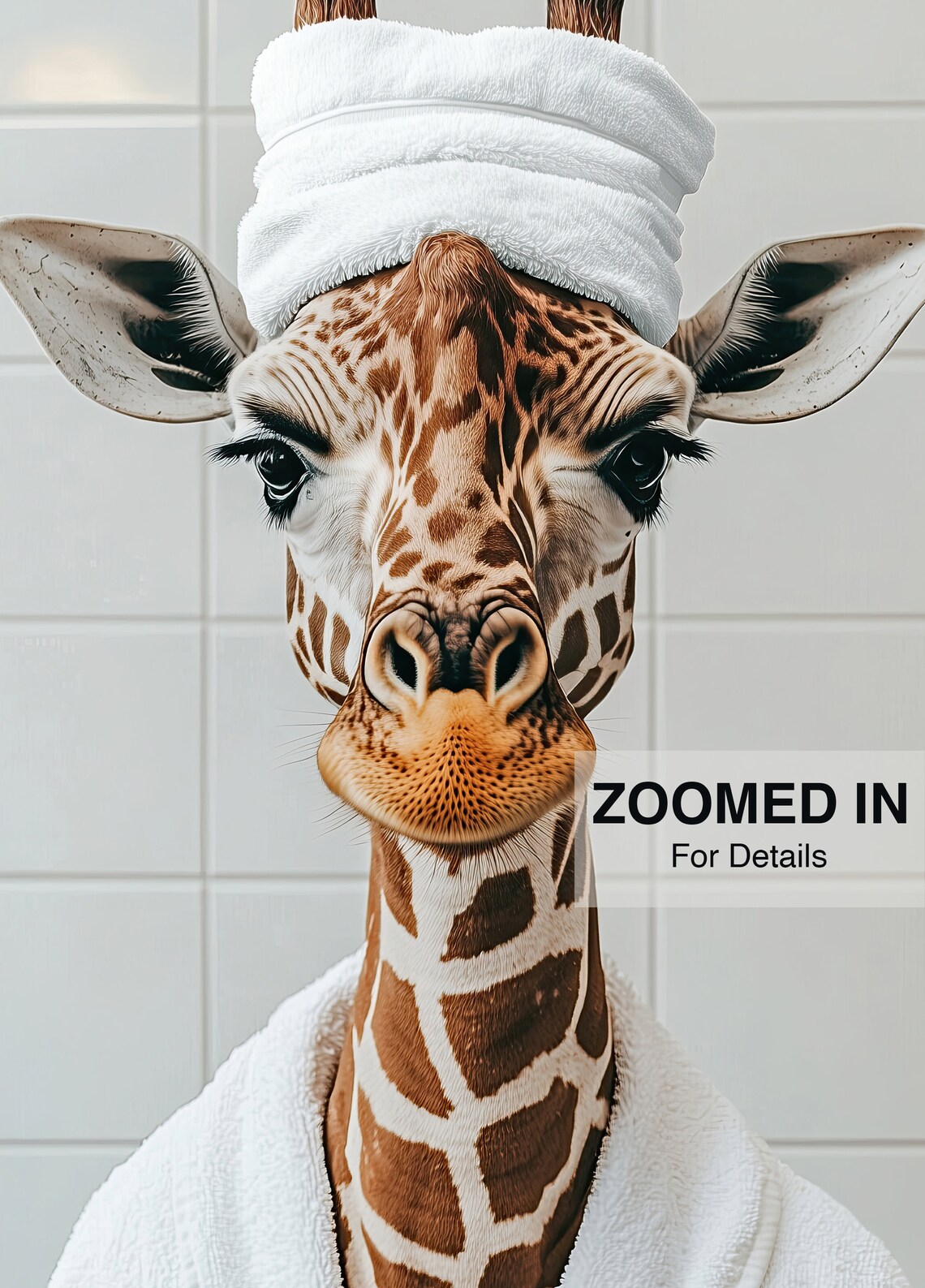 Funny Giraffe Bathroom Decor, Humorous Poster - Image 5